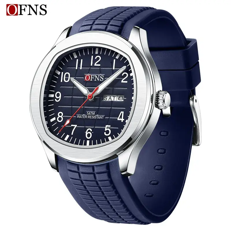 Men's Green Dial Quartz Watch with Chain Strap - Image 5