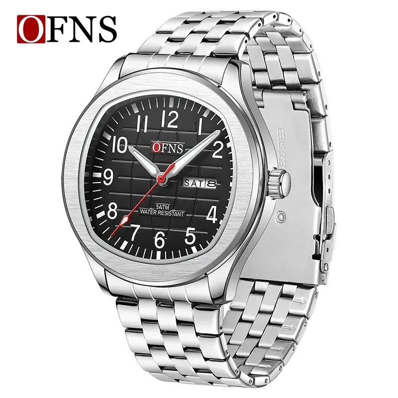 Men's Green Dial Quartz Watch with Chain Strap - Image 7