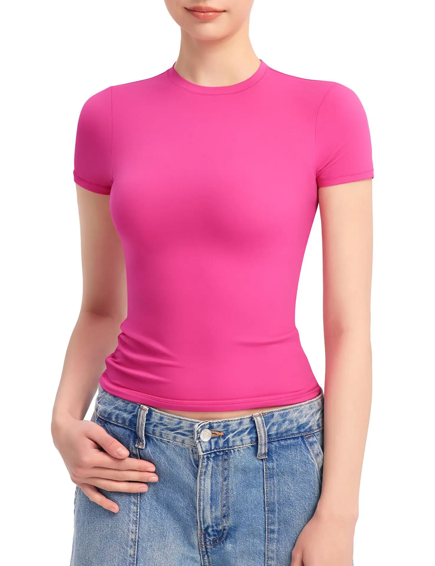 Women's 2024 Black Short Sleeve T-Shirt with Lavender Skirt