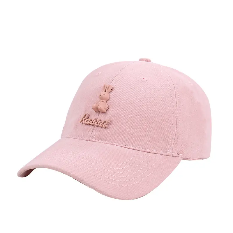Men & Women Branded Baseball Caps Pink Beige - Image 13