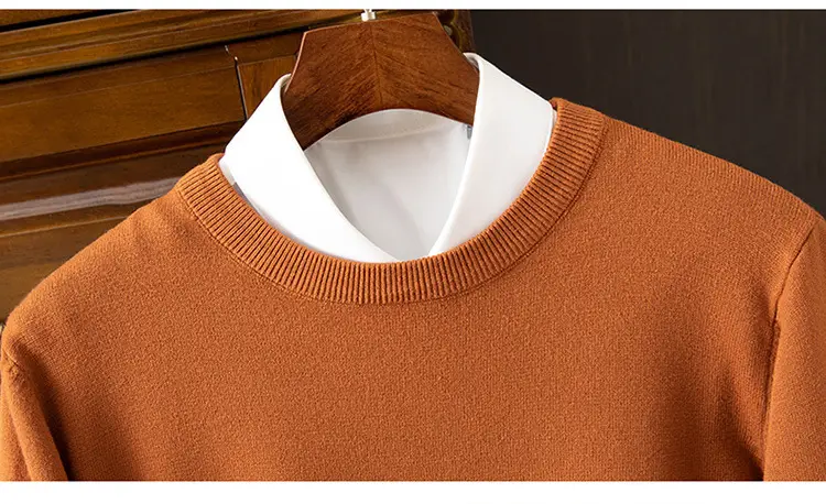 Men's Solid Color Round Neck Sweater Plus Size — feature 42