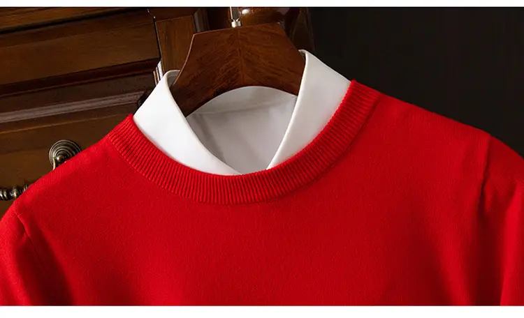 Men's Solid Color Round Neck Sweater Plus Size — feature 45