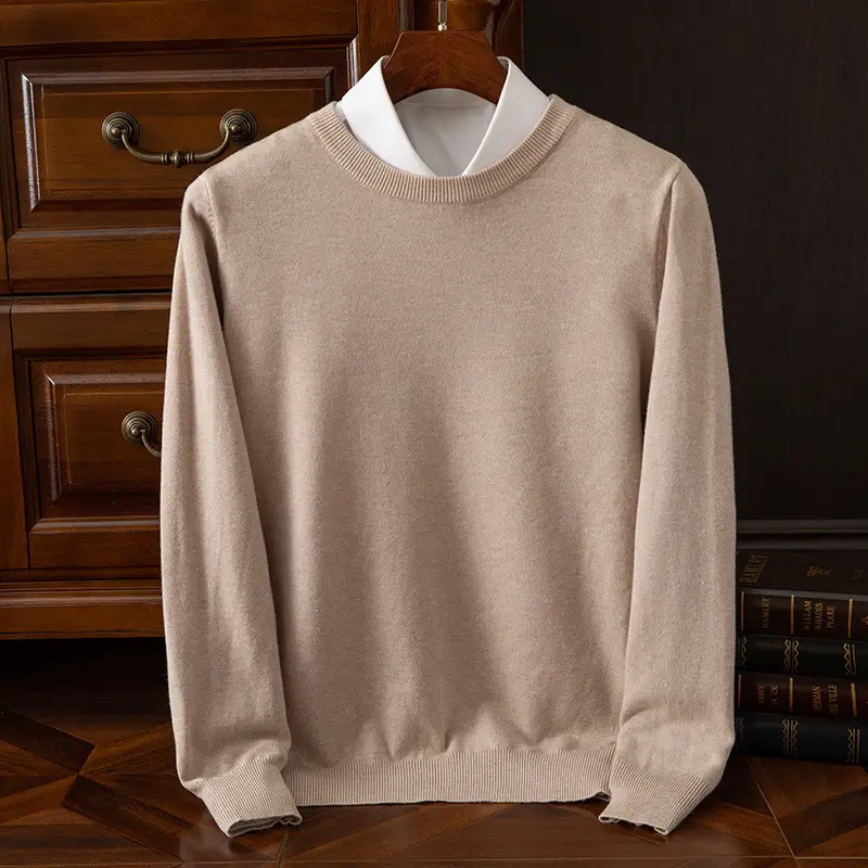 Men's Solid Color Round Neck Sweater Plus Size - Image 16
