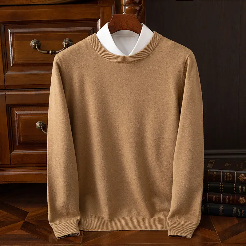 Men's Solid Color Round Neck Sweater Plus Size - Image 18