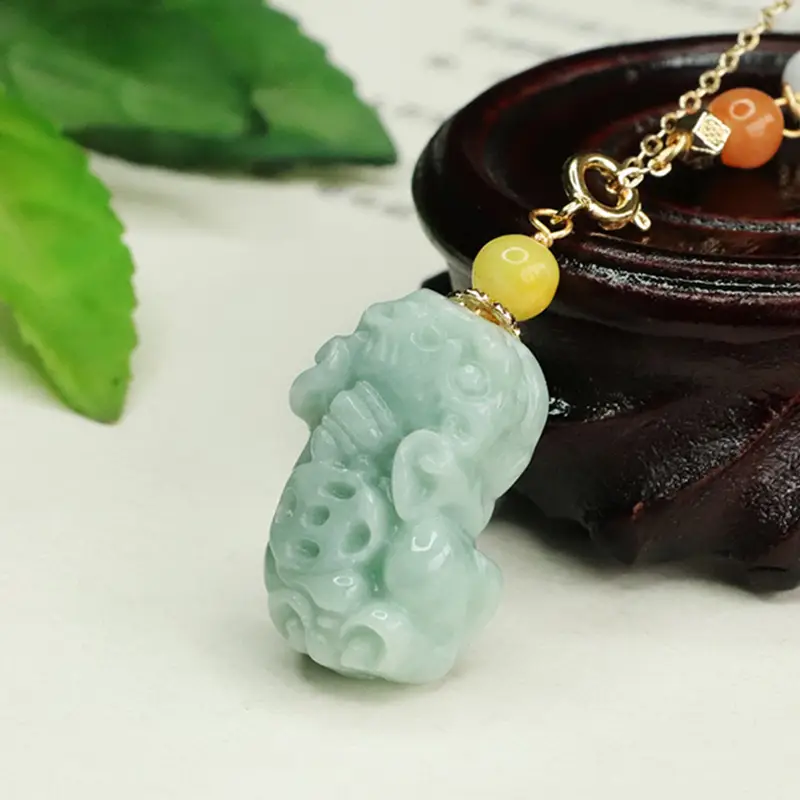Aiyu Jadeite Pixiu Necklace for Women - Image 3