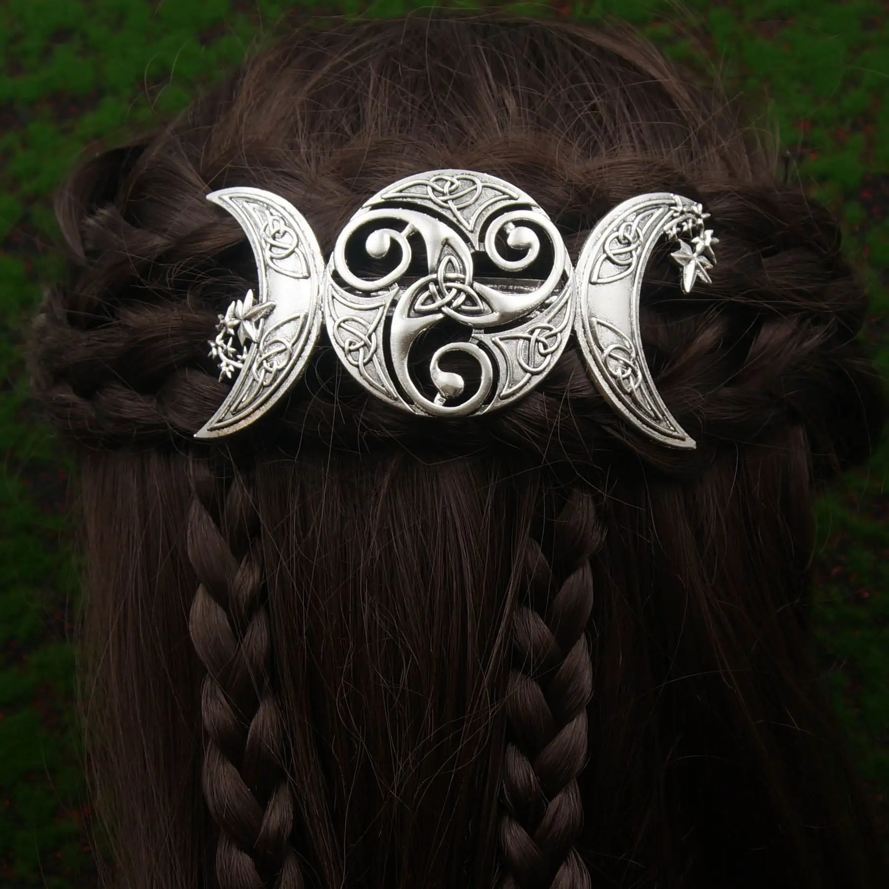 Celtic Witch Hairpin with Moon Design - Image 3