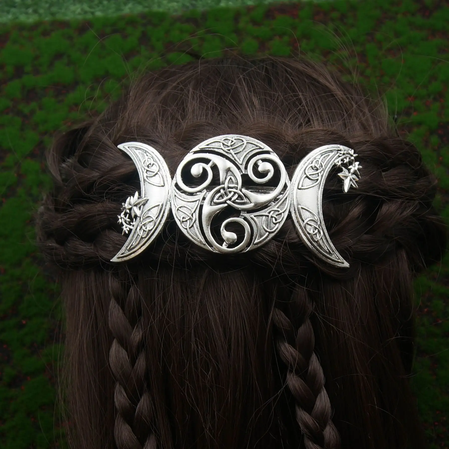 Celtic Witch Hairpin with Moon Design — feature 1