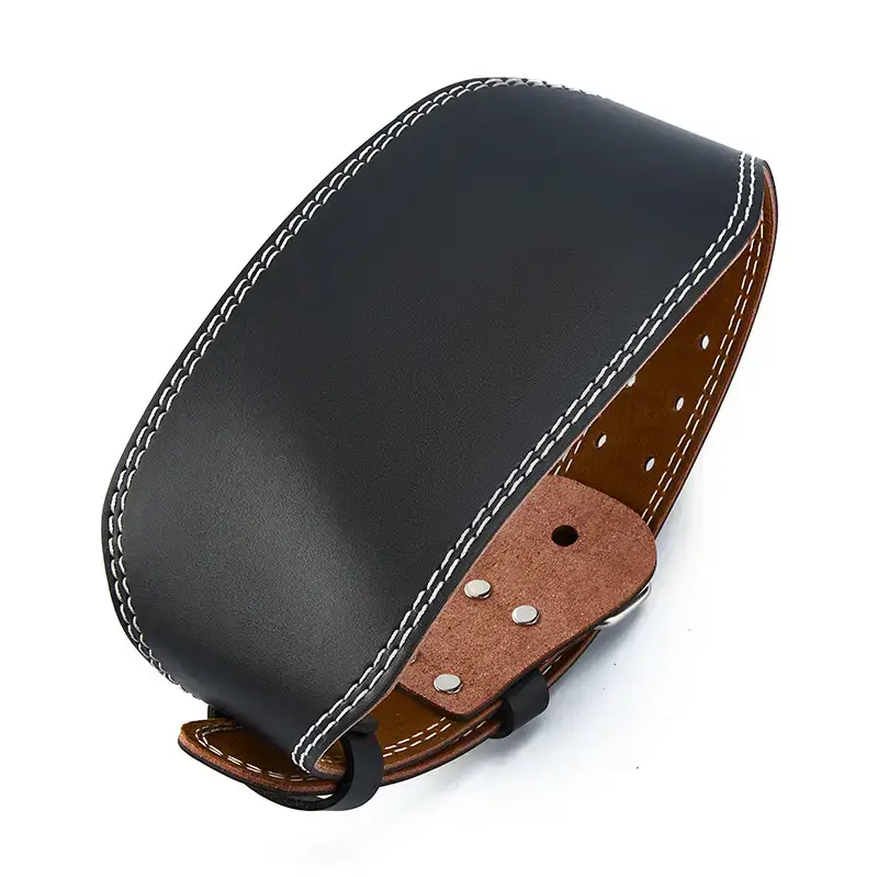 Men's Black Leather Gym Belt with Buckle - Image 5