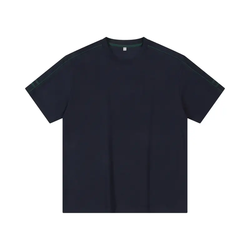 Dengjue Men Green Patchwork Short Sleeve T-Shirt 2026 - Image 2