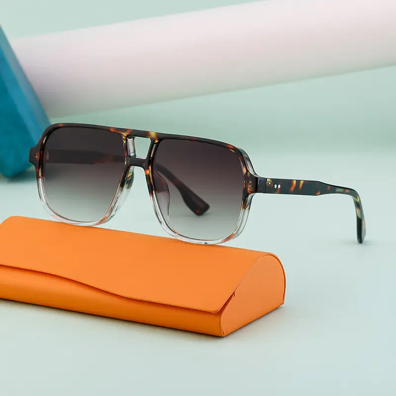 Men's White Retro Double-Beam Driving Sunglasses Large Frame - Image 11