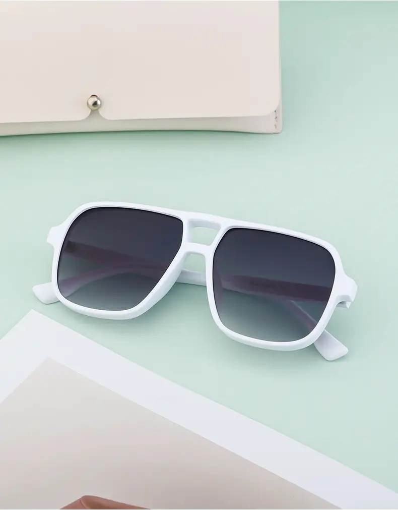 Men's White Retro Double-Beam Driving Sunglasses Large Frame — feature 14
