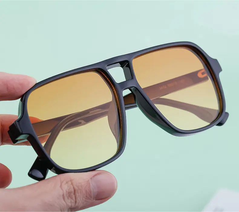 Men's White Retro Double-Beam Driving Sunglasses Large Frame — feature 21