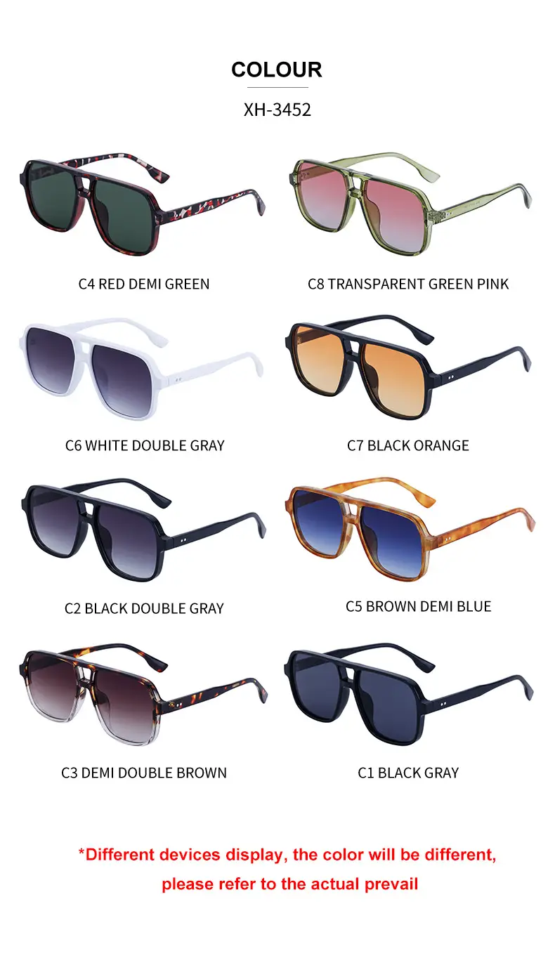 Men's White Retro Double-Beam Driving Sunglasses Large Frame — feature 28