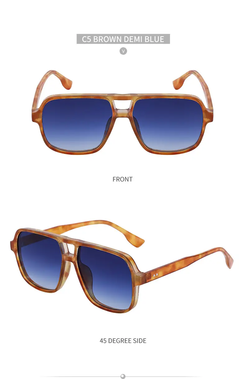 Men's White Retro Double-Beam Driving Sunglasses Large Frame — feature 31