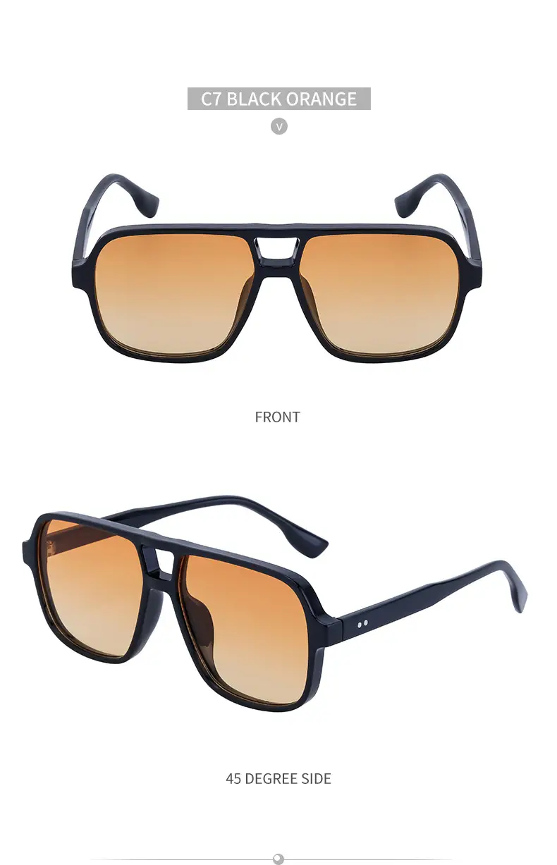 Men's White Retro Double-Beam Driving Sunglasses Large Frame — feature 33