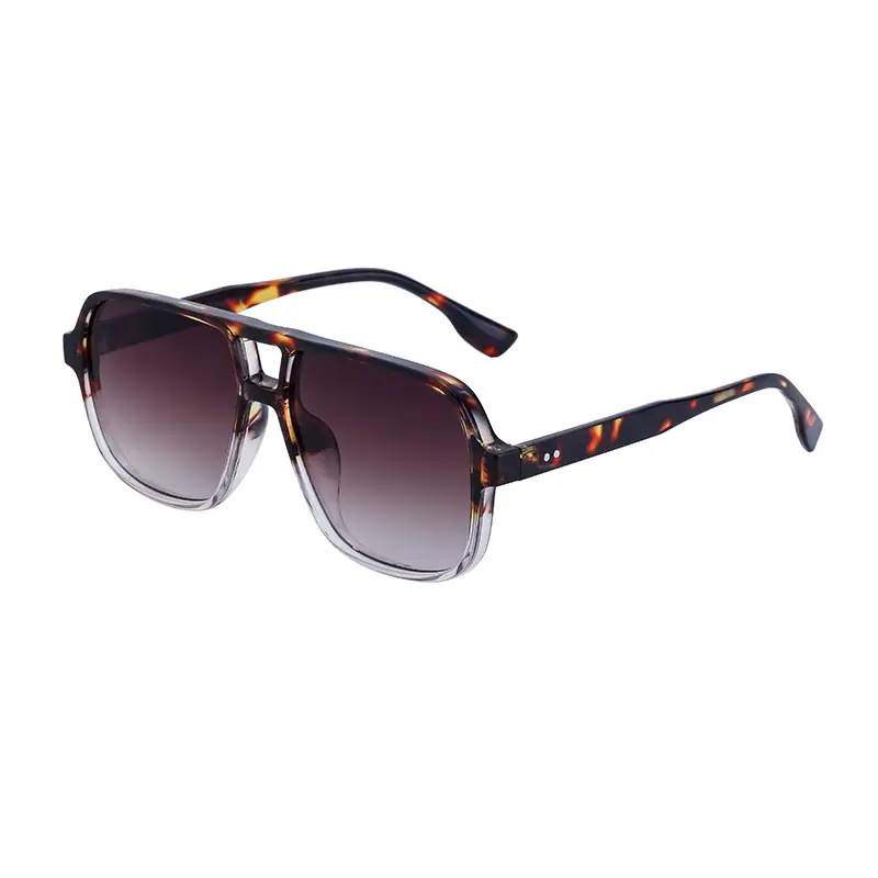 Men's White Retro Double-Beam Driving Sunglasses Large Frame - Image 3