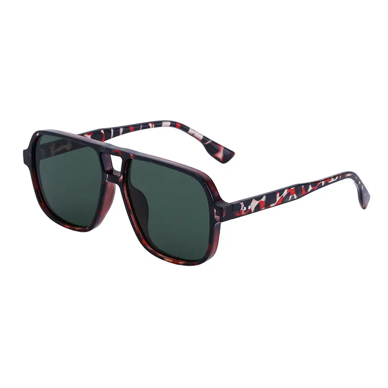 Men's White Retro Double-Beam Driving Sunglasses Large Frame - Image 4