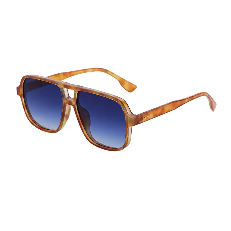 Men's White Retro Double-Beam Driving Sunglasses Large Frame - Image 5