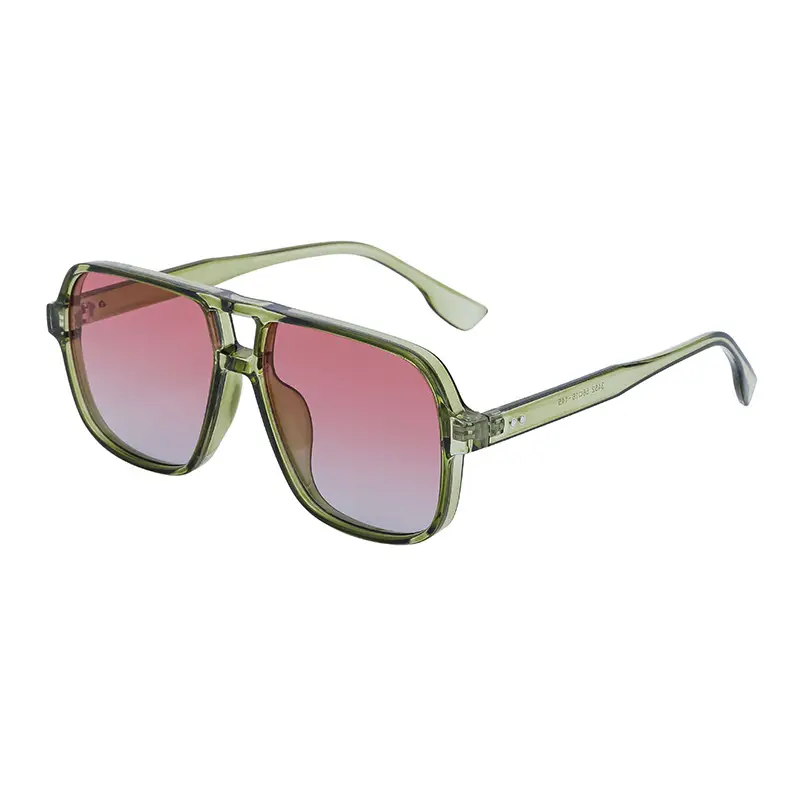 Men's White Retro Double-Beam Driving Sunglasses Large Frame - Image 8