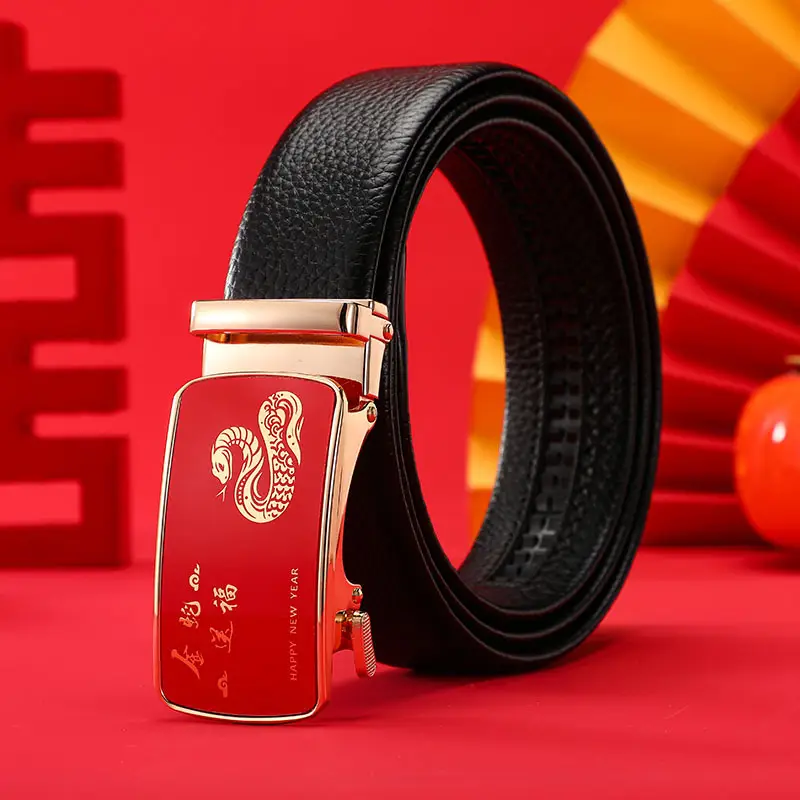 Men's Red Snake Belt 2025 Wedding Gift