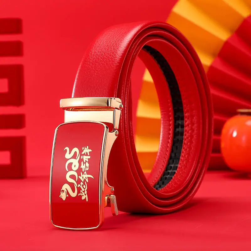 Men's Red Snake Belt 2025 Wedding Gift