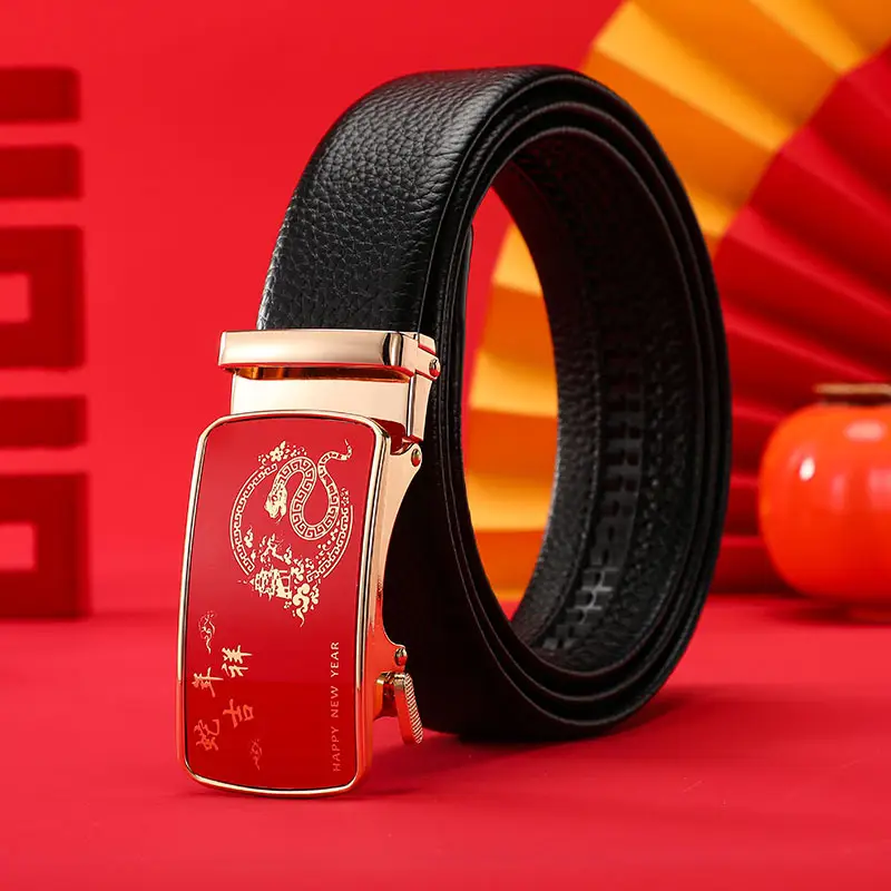 Men's Red Snake Belt 2025 Wedding Gift
