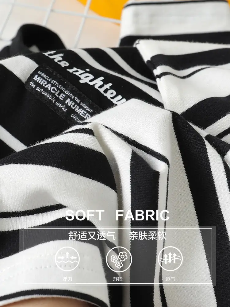 Boys Striped T-Shirt Black White Spring 2026 - Image 7