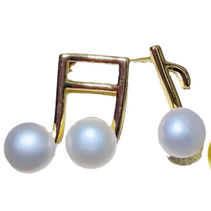S925 Pearl Asymmetric Earrings Necklace Set - Image 7