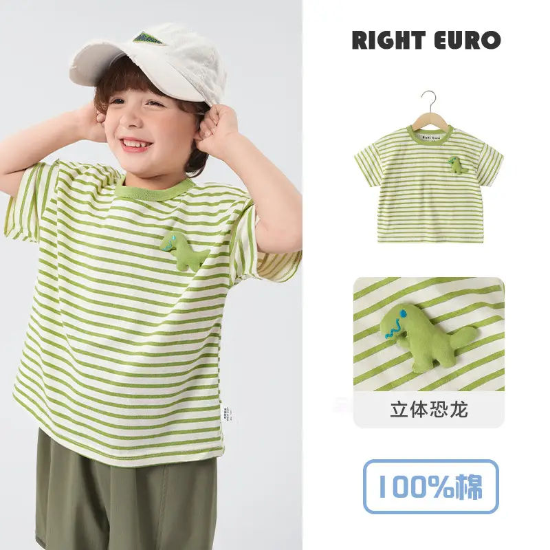 Right Euro Boys T-Shirt Light Blue 100% Cotton Summer - Image 2
