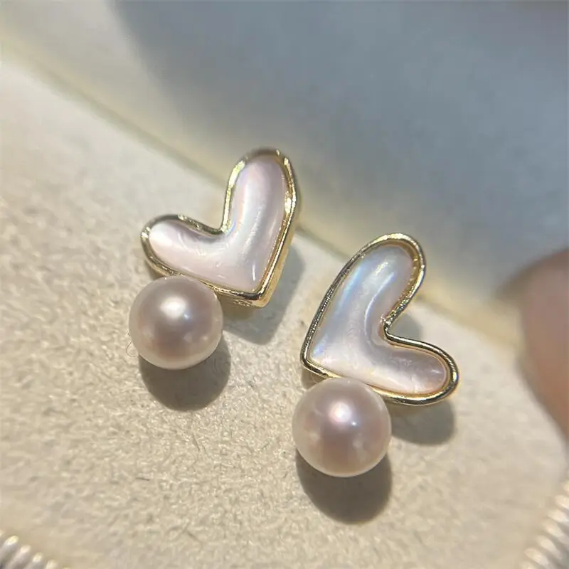 S925 Silver Pearl Earrings White Fritillary Love Design — feature 4