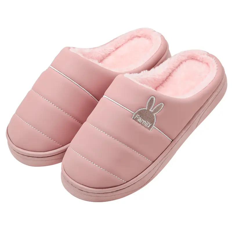 Loafers waterproof cotton slippers winter indoor home thick bottom non-slip home plush thermal slippers men's winter - Image 6