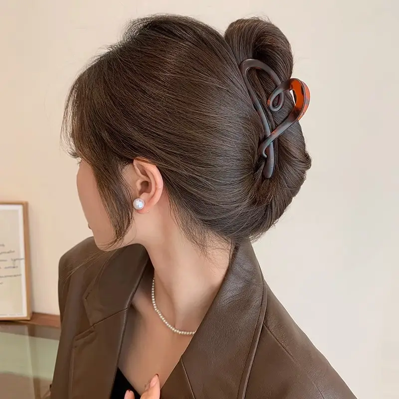 High-Grade Brown Large Hairpin Women's 2024 New