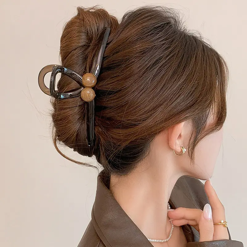 High-Grade Brown Large Hairpin Women's 2024 New