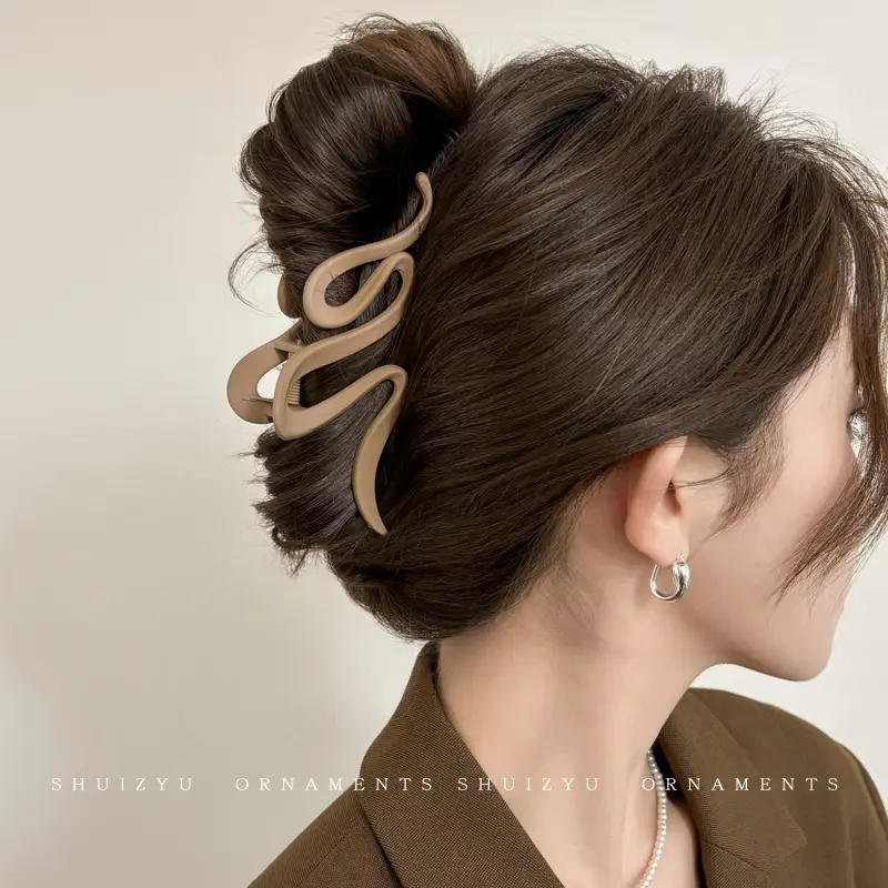 High-Grade Brown Large Hairpin Women's 2024 New