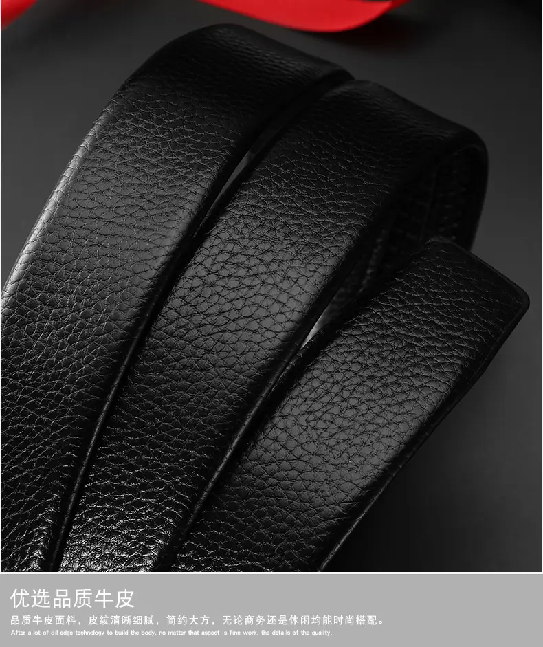 Men's Red Dragon Year Belt with Automatic Buckle — feature 6