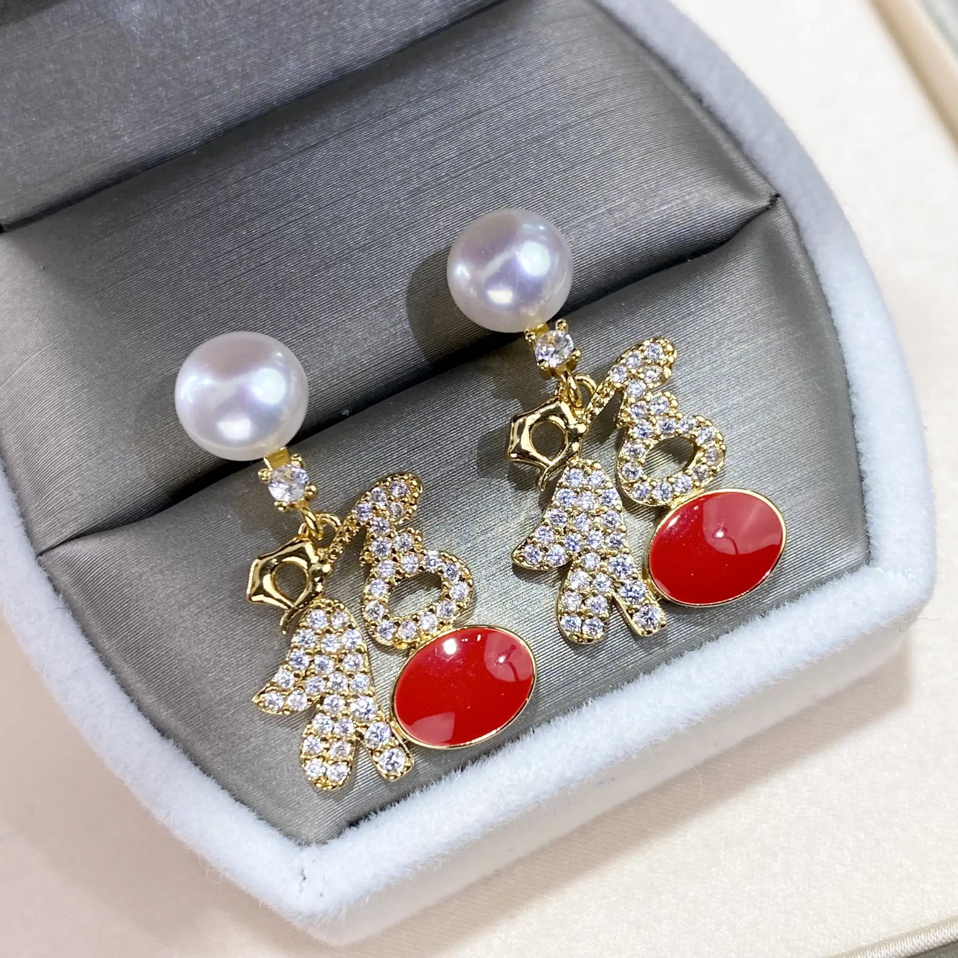 Natural Pearl Chinese Style Earrings Gold Plated — feature 5