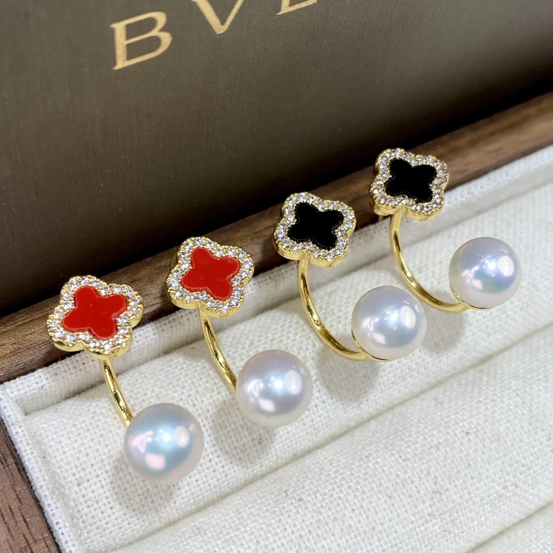 Natural Pearl Chinese Style Earrings Gold Plated