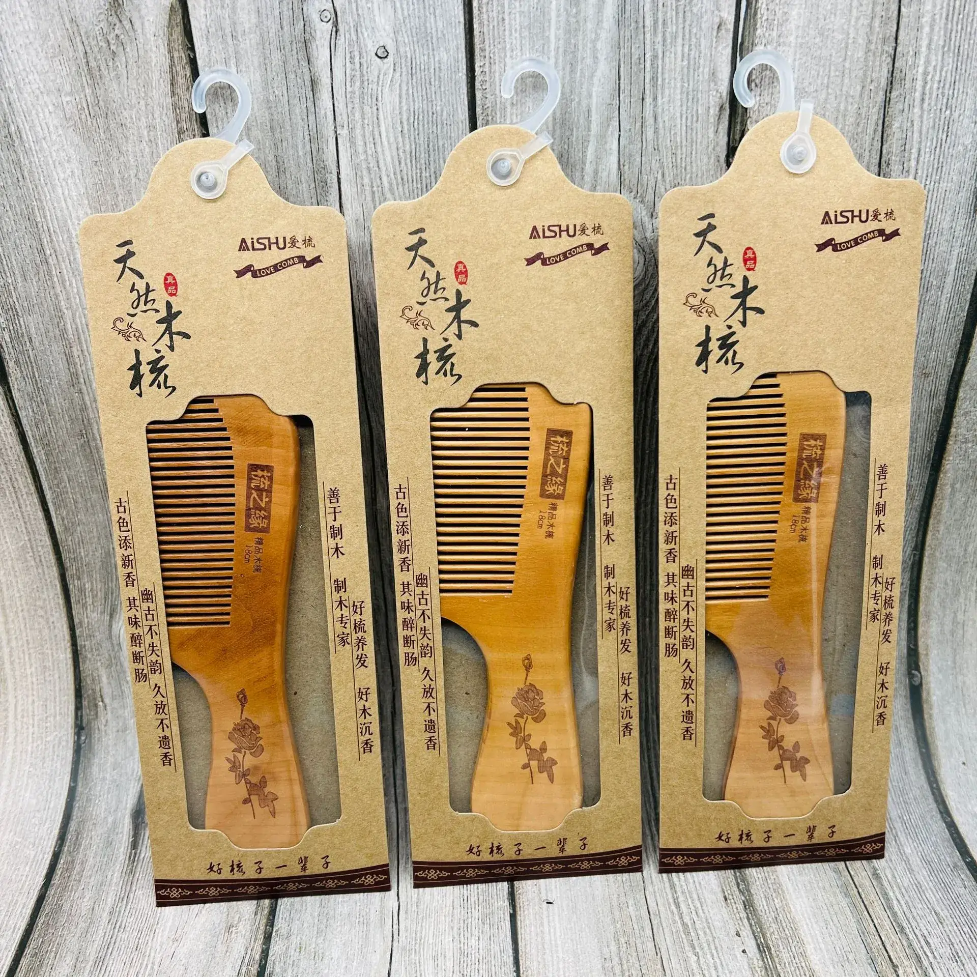Peach Wood Hair Comb for Adults - Premium Quality - Image 9