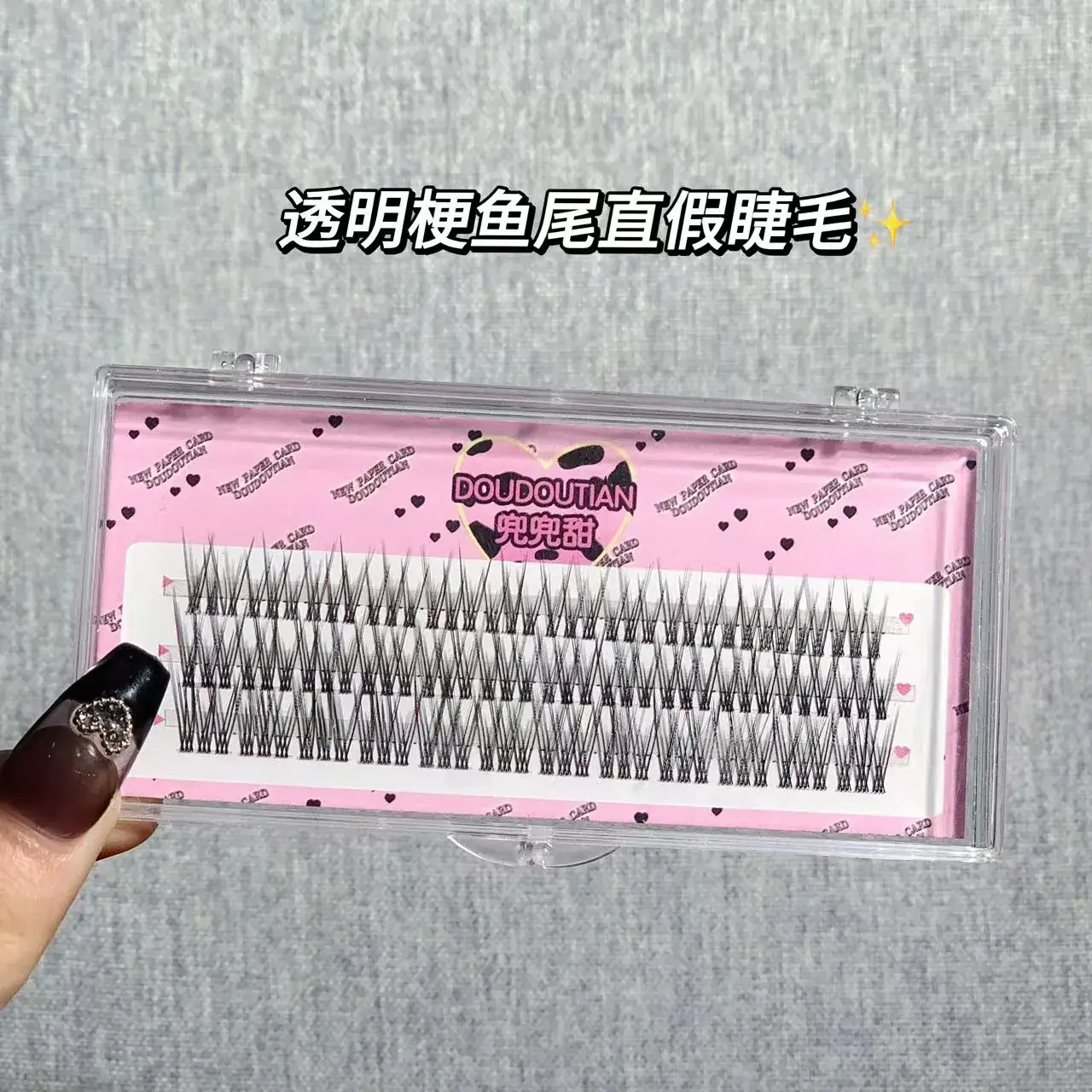 False Eyelashes for Women Natural Fake Straight Transparent