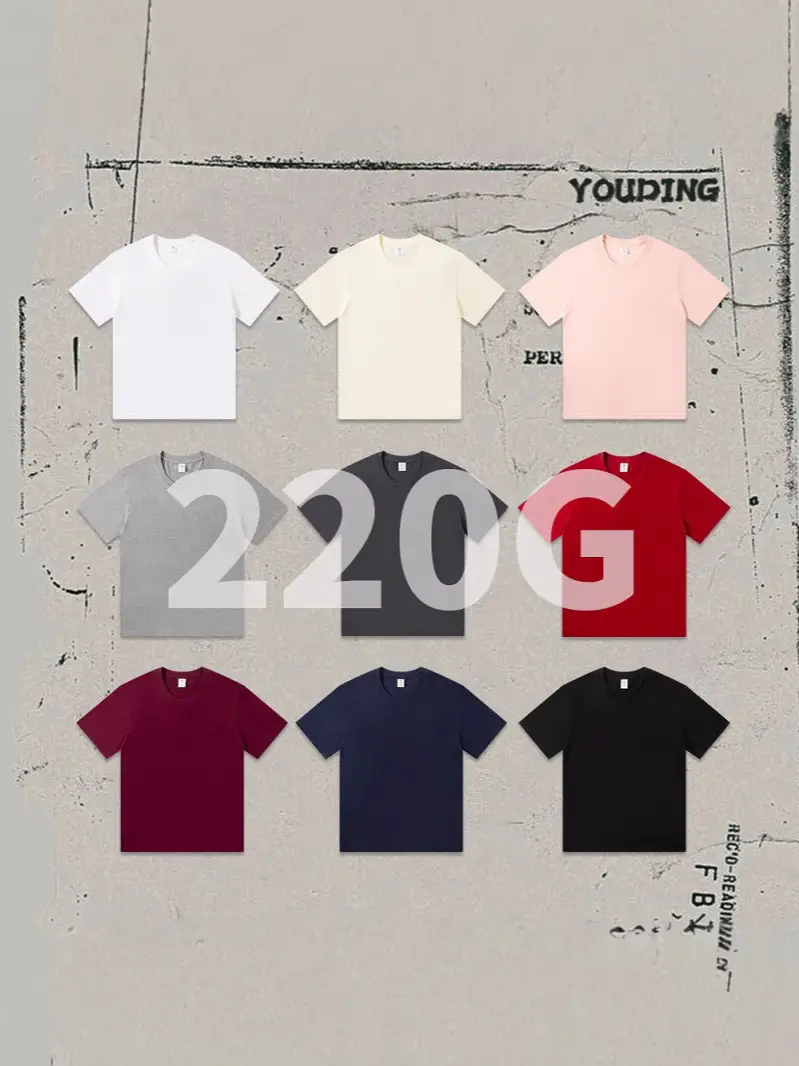 Women Japanese 220g Cotton T-Shirt Green Round Neck Short Sleeve - Image 21
