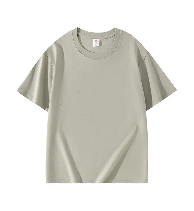 Women Japanese 220g Cotton T-Shirt Green Round Neck Short Sleeve - Image 12