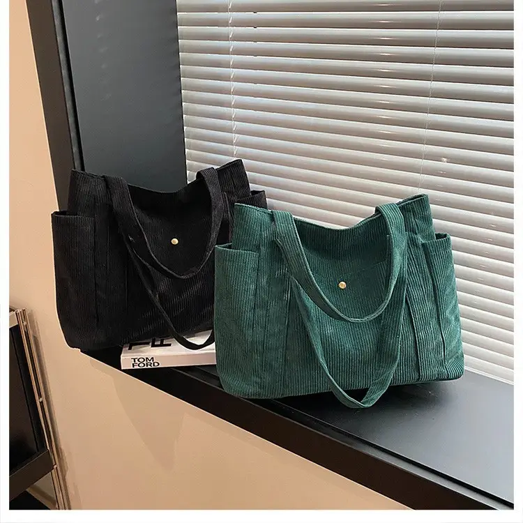 Korean Style Large Capacity Corduroy Tote Bag