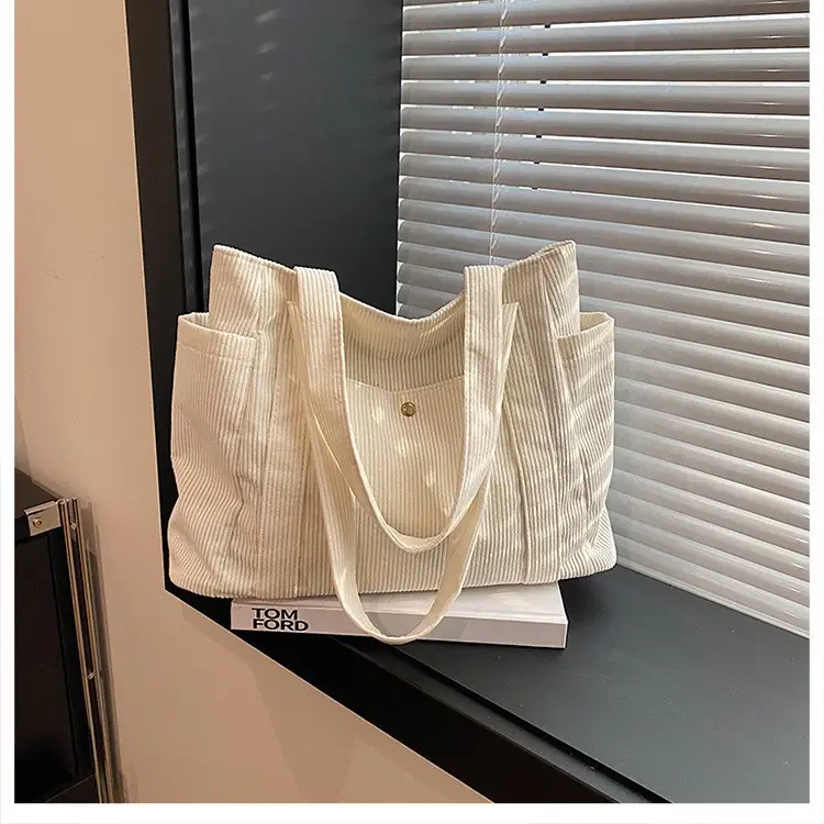 Korean Style Large Capacity Corduroy Tote Bag