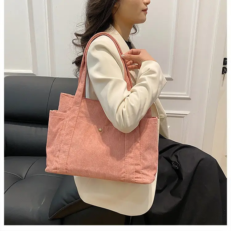 Korean Style Large Capacity Corduroy Tote Bag — feature 19