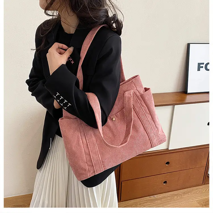 Korean Style Large Capacity Corduroy Tote Bag — feature 20