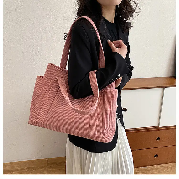 Korean Style Large Capacity Corduroy Tote Bag — feature 23