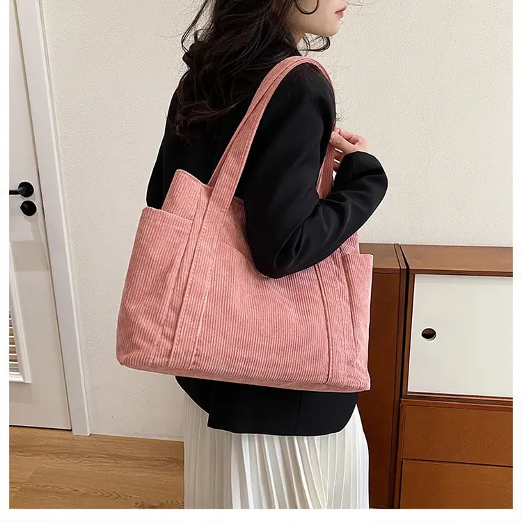 Korean Style Large Capacity Corduroy Tote Bag — feature 24