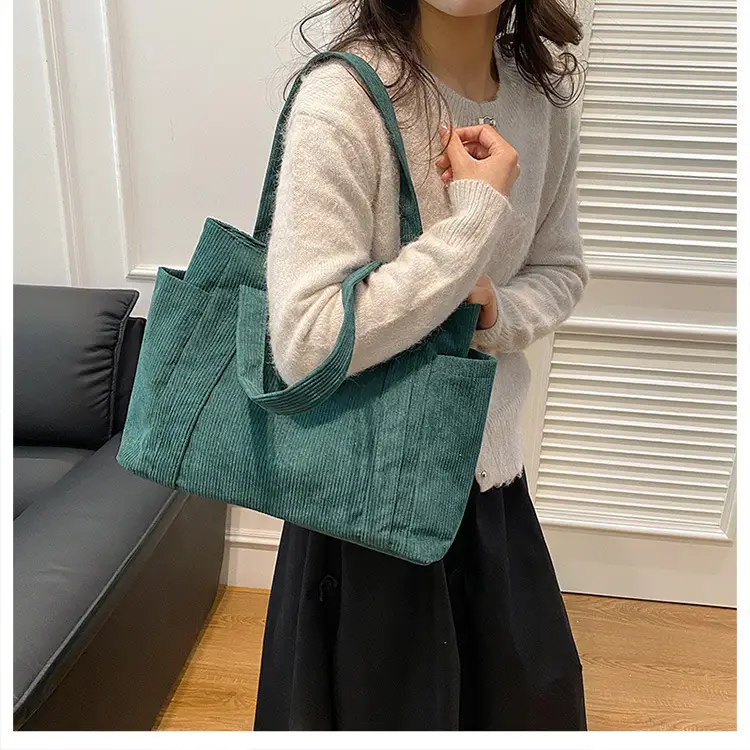 Korean Style Large Capacity Corduroy Tote Bag — feature 26