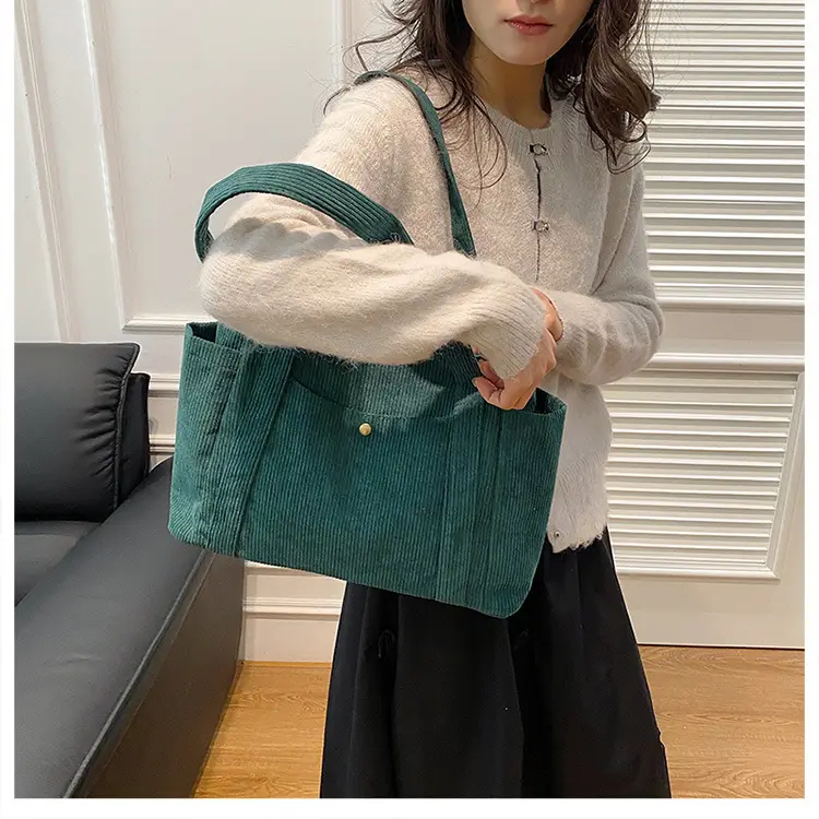 Korean Style Large Capacity Corduroy Tote Bag — feature 27