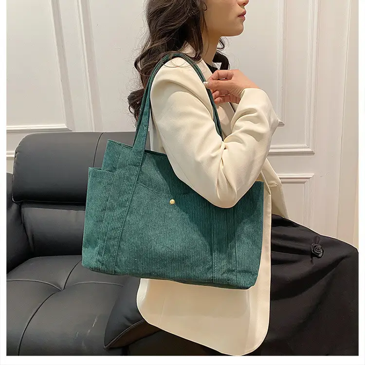 Korean Style Large Capacity Corduroy Tote Bag — feature 29